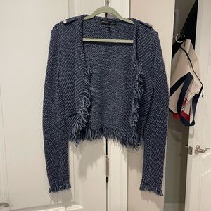 White House Black Market blue knitted jacket, sz M